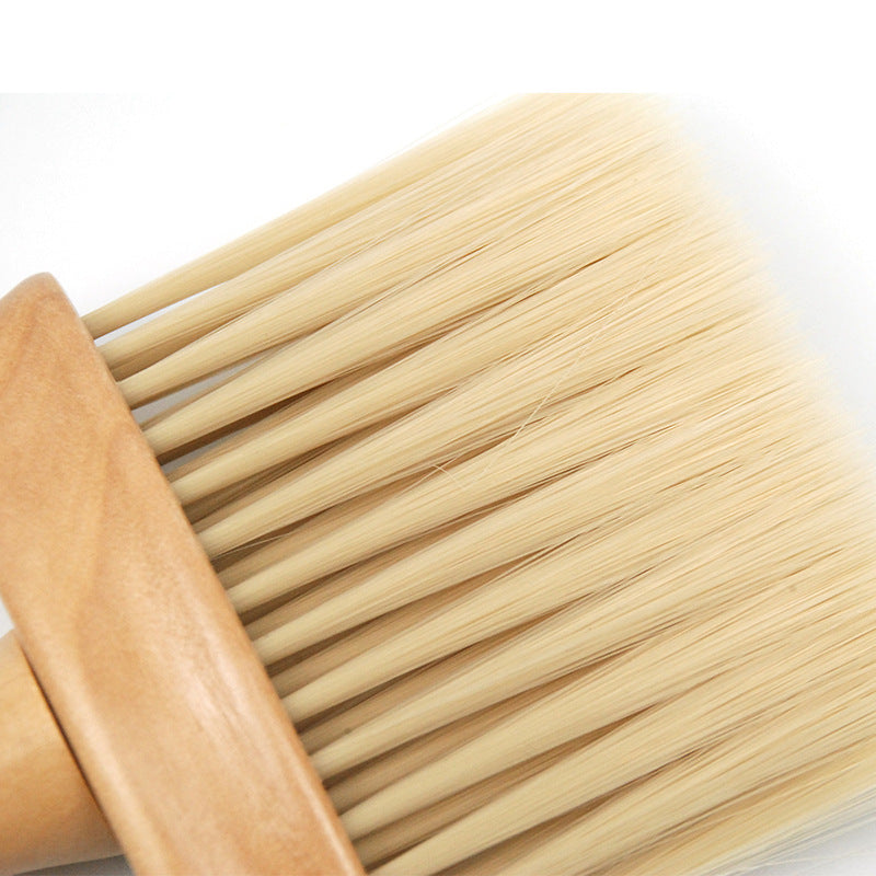 Broken Hair Sweeping Brush Bangs Brush Neck Sweeping Wooden Handle Large Imitation Mane Hairdressing Hairdressing Cleaning Brush
