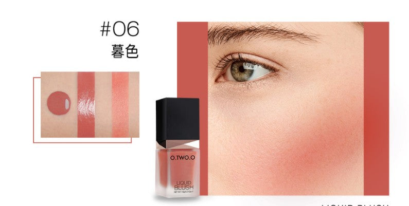 O.TWO.O Makeup Liquid Blusher Sleek Silky Paleta De Blush Color Lasts Long 4 Color Natural Cheek Blush Face Contour Make Up