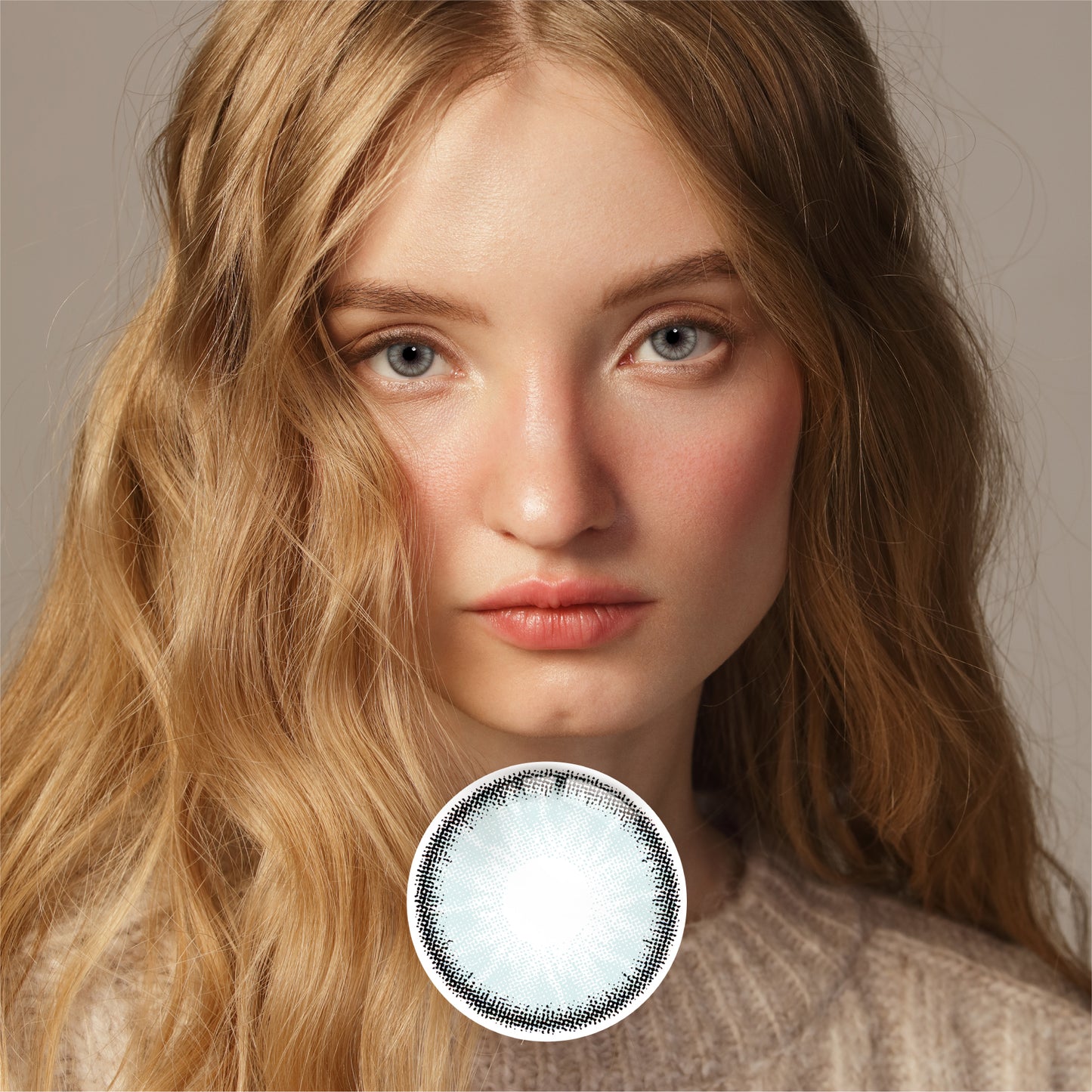 1Pair FDA Certificate Eyes Beautiful Pupil Colorful Girl Cosplay Contact Lenses  Purely blue