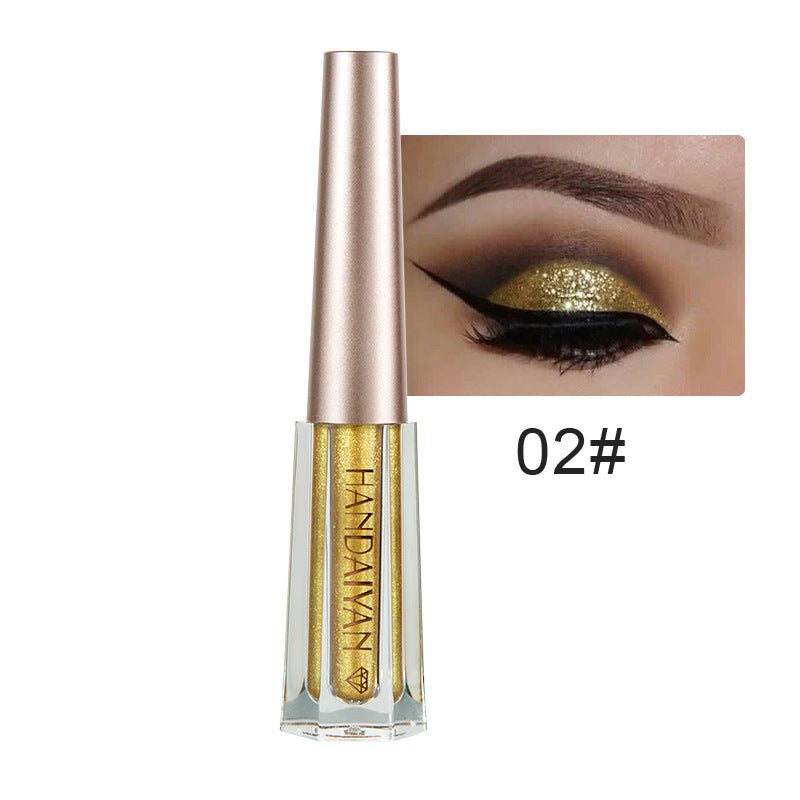 HANDAIYAN Diamond Pearl Liquid Eye Shadow 12 Colors Shining Bright Eye Shadow Liquid