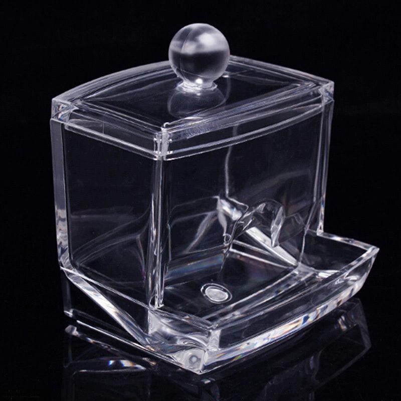 Crystal Makeup Cotton Swabs Stick Holder Bin Storage Organizer Container Box