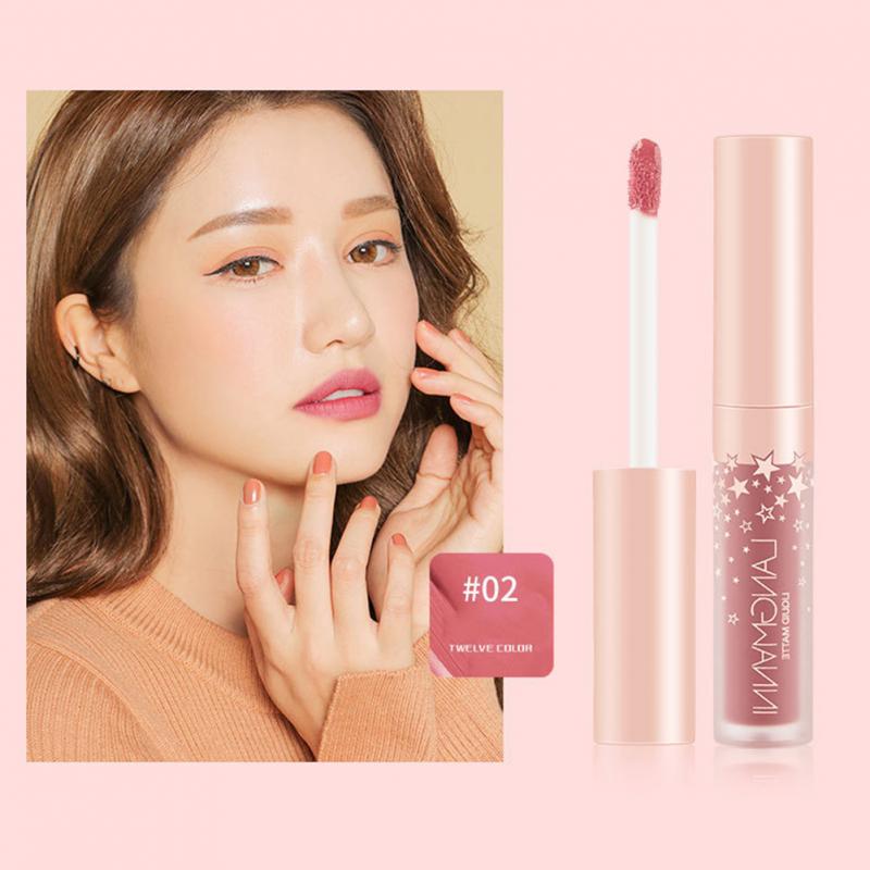 12PCS Matte Lipsticks Waterproof Lipstick Lip Sticks Cosmetic Easy To Wear Lip Gloss Makeup 12 Colors Non-stick Cup Lipstick