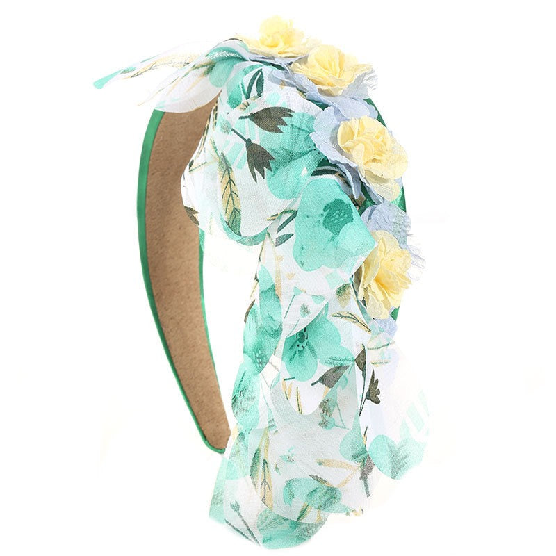 Fashionable leopard print fabric flower headband