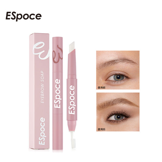 ESpoce New Multi-Functional Double-Headed Eyebrow Cream With Brush Head Wild Raw Eyebrow Stereotyped Three Dimensional Stereotyped Lasting Eyebrow Pencil