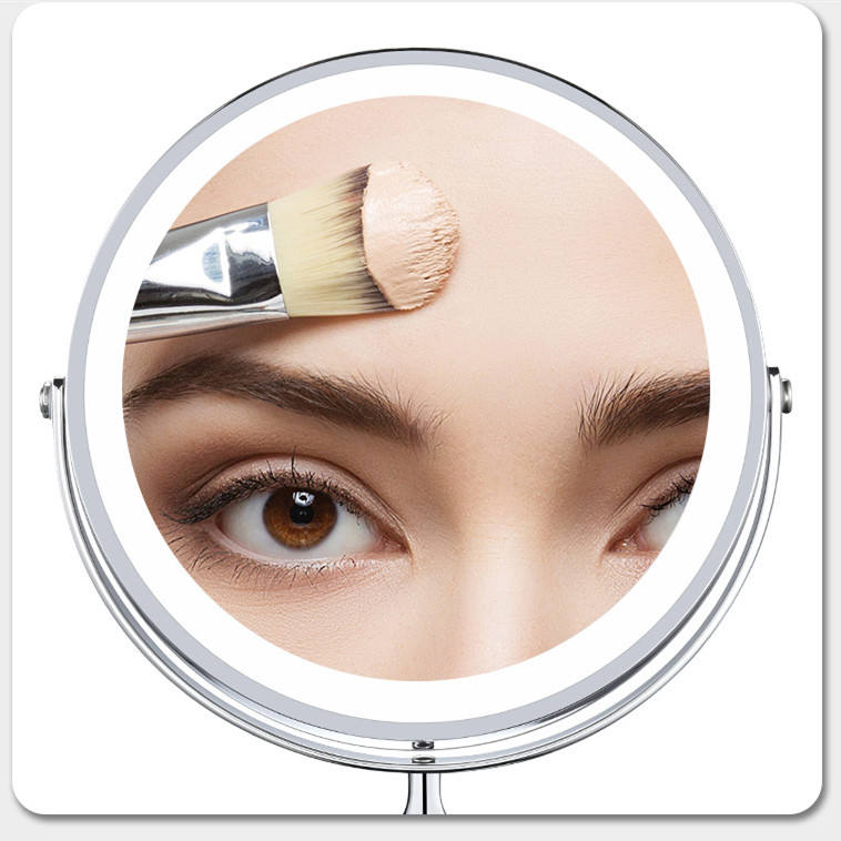 Dual sided 8" USB Wireless 1X&10X Rechargeable Vanity makeup mirror with lights