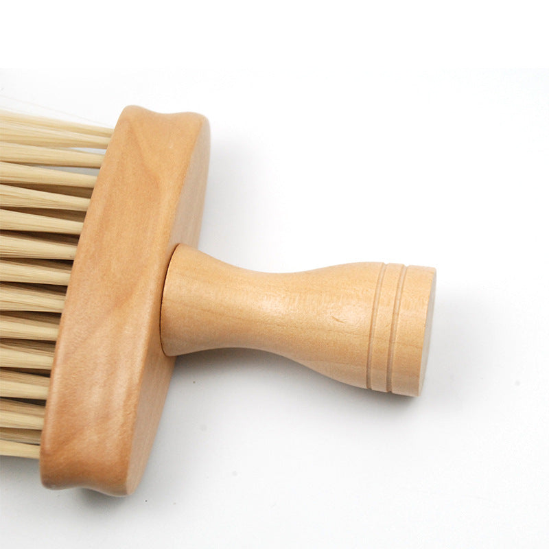 Broken Hair Sweeping Brush Bangs Brush Neck Sweeping Wooden Handle Large Imitation Mane Hairdressing Hairdressing Cleaning Brush