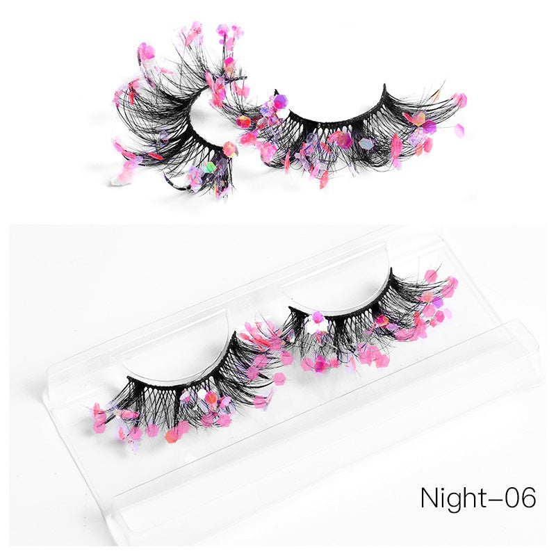 New Color Noctilucent Fried False Eyelashes Multi Layer Thick Cross Mink Like Eyelashes 8D FLUFFY