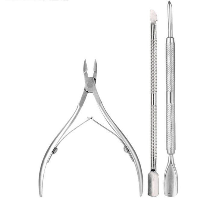 Cuticle Nipper with Cuticle Pusher- Professional Grade Stainless Steel Cuticle Remover and Cutter - Durable Manicure and Pedicure Tool