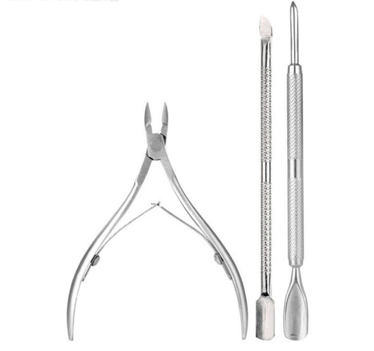 Cuticle Nipper with Cuticle Pusher- Professional Grade Stainless Steel Cuticle Remover and Cutter - Durable Manicure and Pedicure Tool