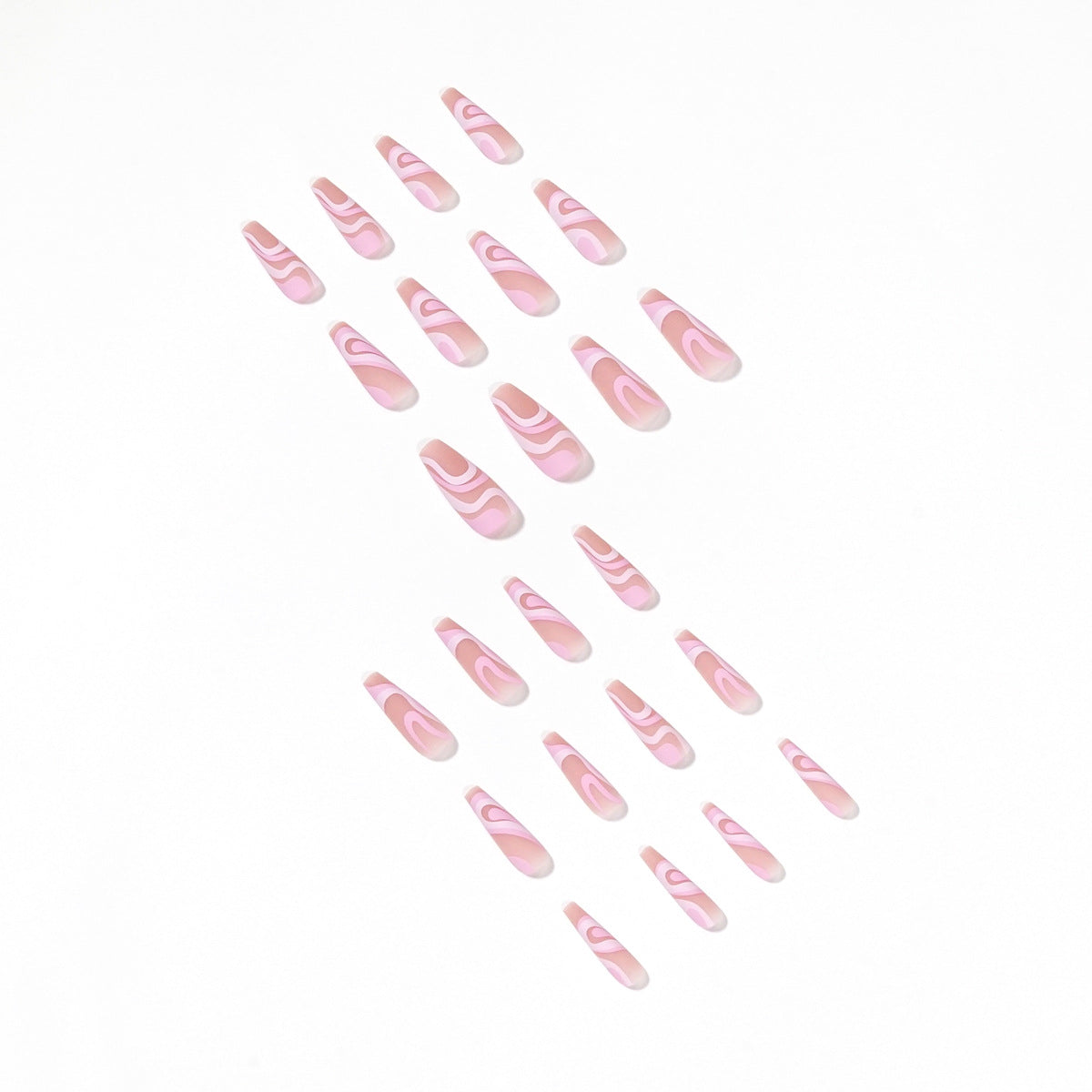Rose Color Matching Line Press On Nail Fake Nail Patch Wearing Nail Finished Product