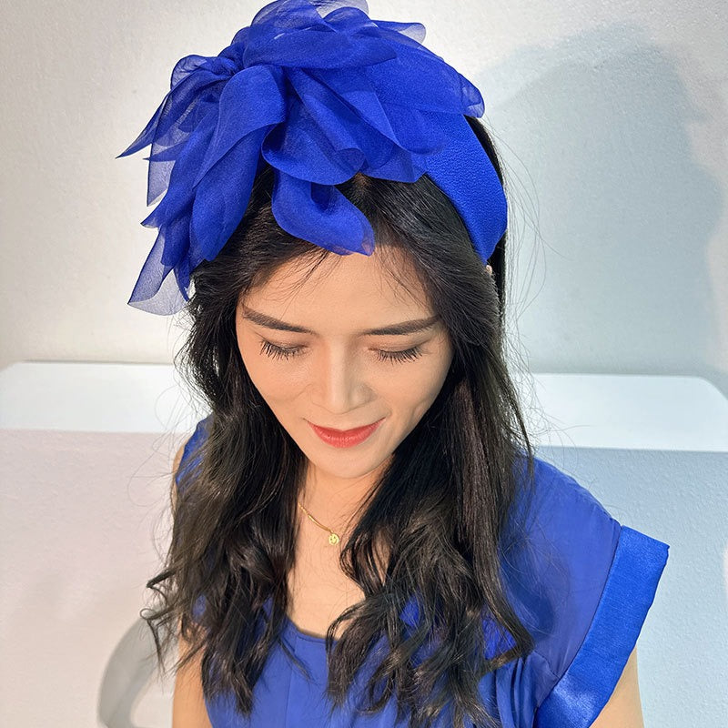 Fashion fabric oversized colorful flower fashion headband