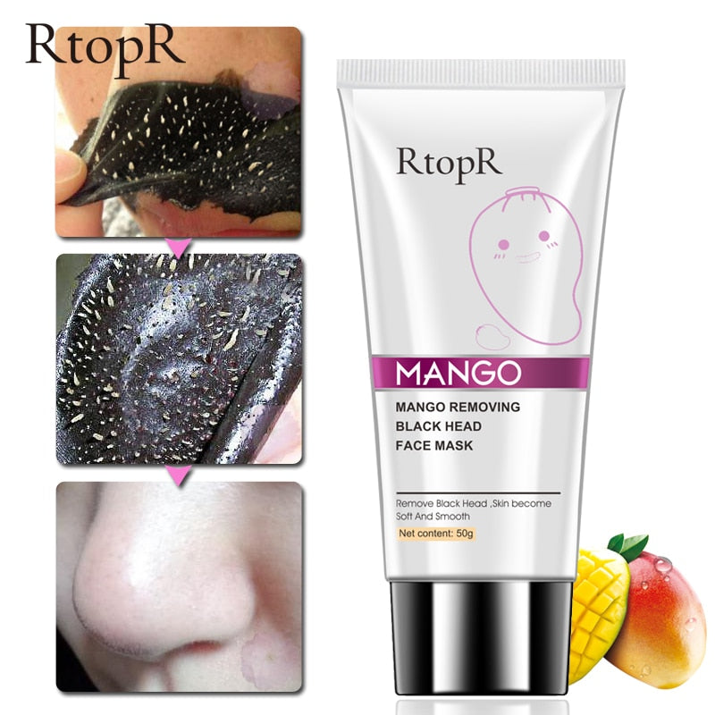 Mango Blackhead Remover Acne Treatment Nose Oil-control Mud Pore Strip Mask Whitening Cream Peel off Mask Nose Peel Skin Care