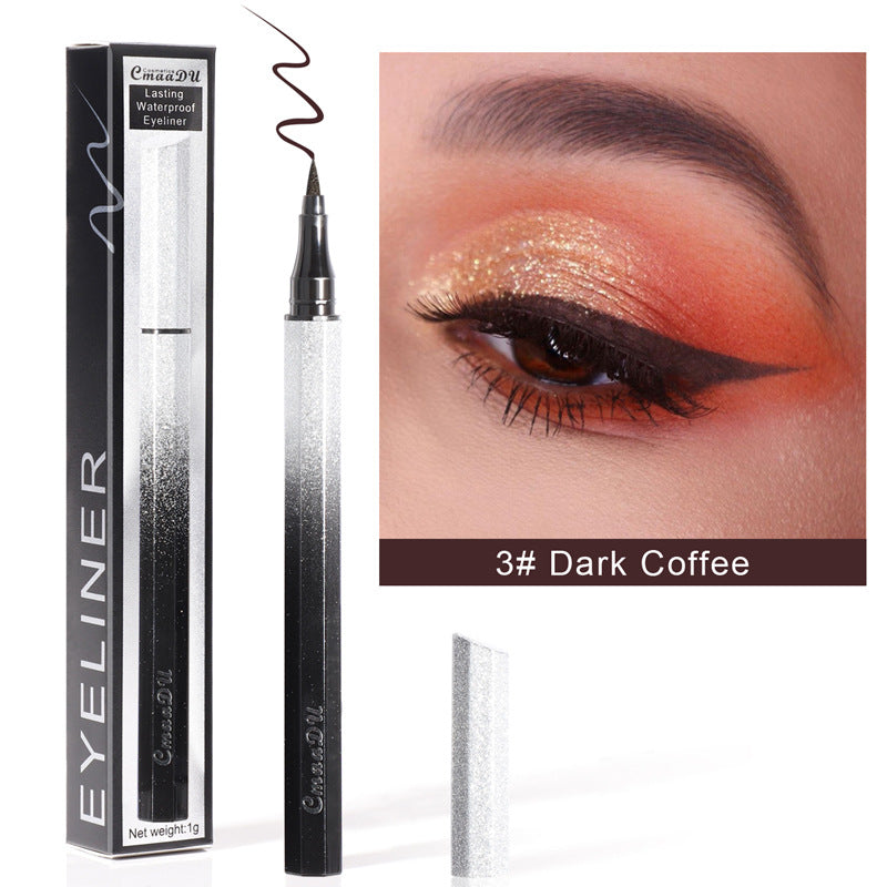 CmaaDu Eyeliner Pencil Waterproof Sweatproof Not Smudged Cool Black Starry Sky Thin Head Eyeliner