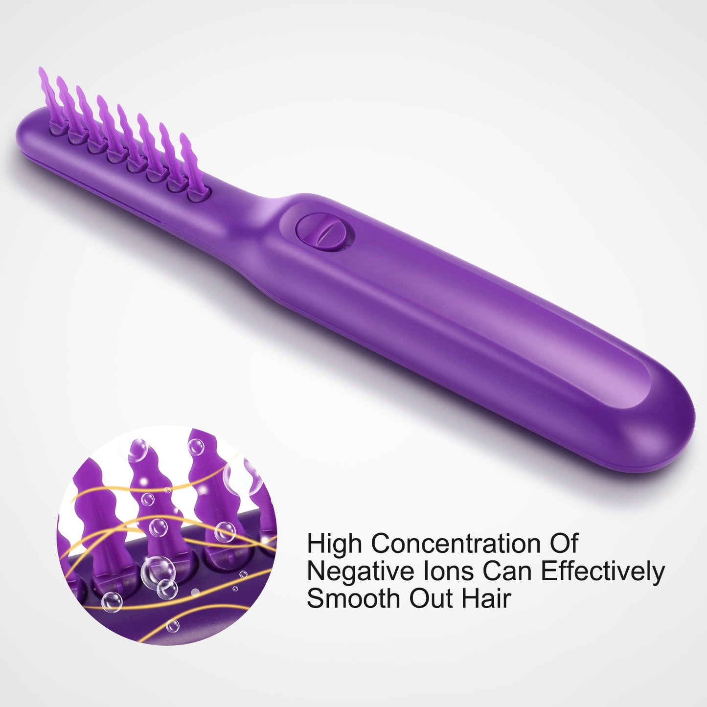 Portable Electric Detangling Wet or Dry Tame The Mane Electric Detangling Brush with Brush Cover, Adults & Kids