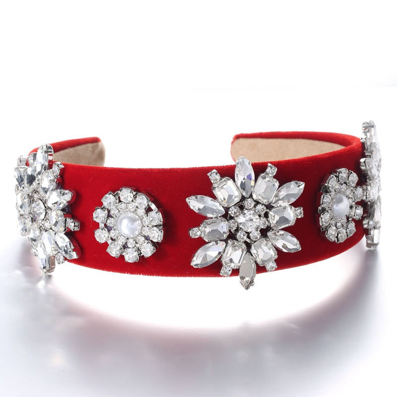 Retro Baroque Pearl Water Diamond Head Hoop