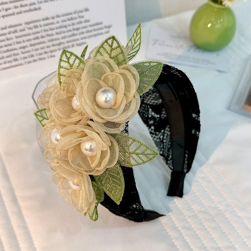 Fashionable handmade fabric exaggerated flower headwear