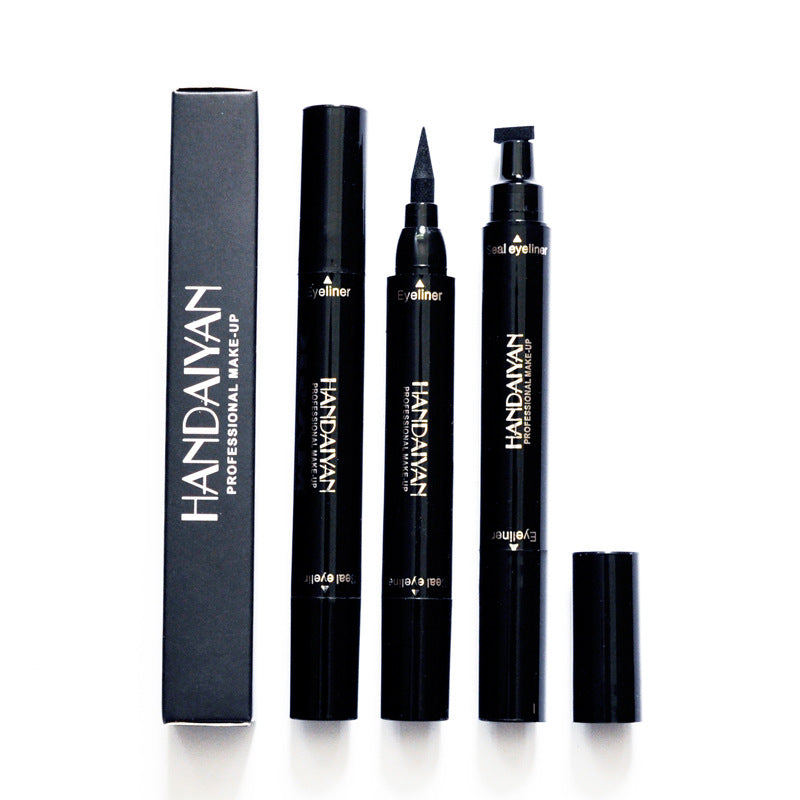 HANDAIYAN Double Ended Stamp Eyeliner Pencil Triangle Stamp Eyeliner 2 In 1 Waterproof Eyeliner
