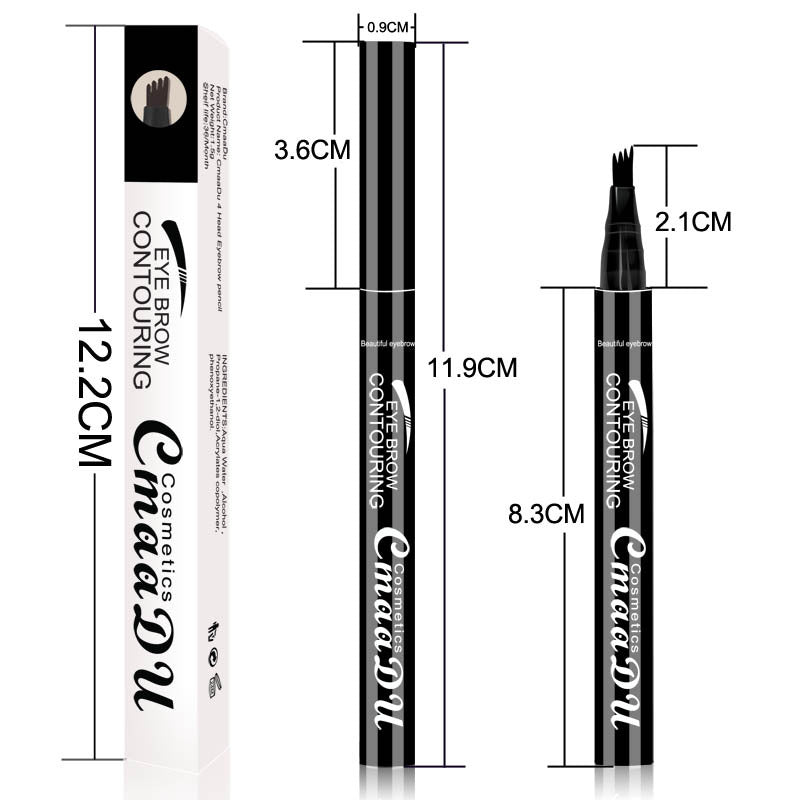 CmaaDu 4 head eyebrow pencil four point eyebrow pencil easy to dry