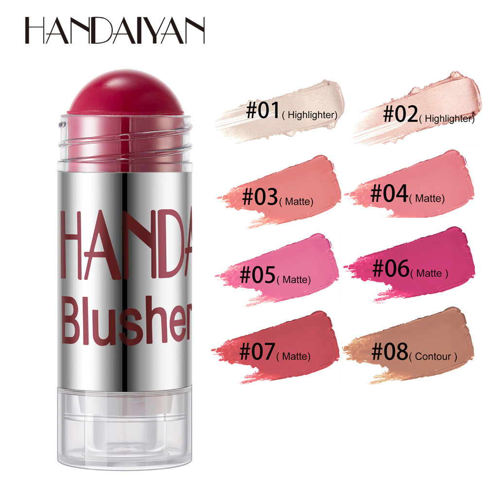HANDAIYAN Chubby Crayon Blush Stick Moisturizing And Smooth Rouge Pen Blush Strip Cream Blush Stick Rouge