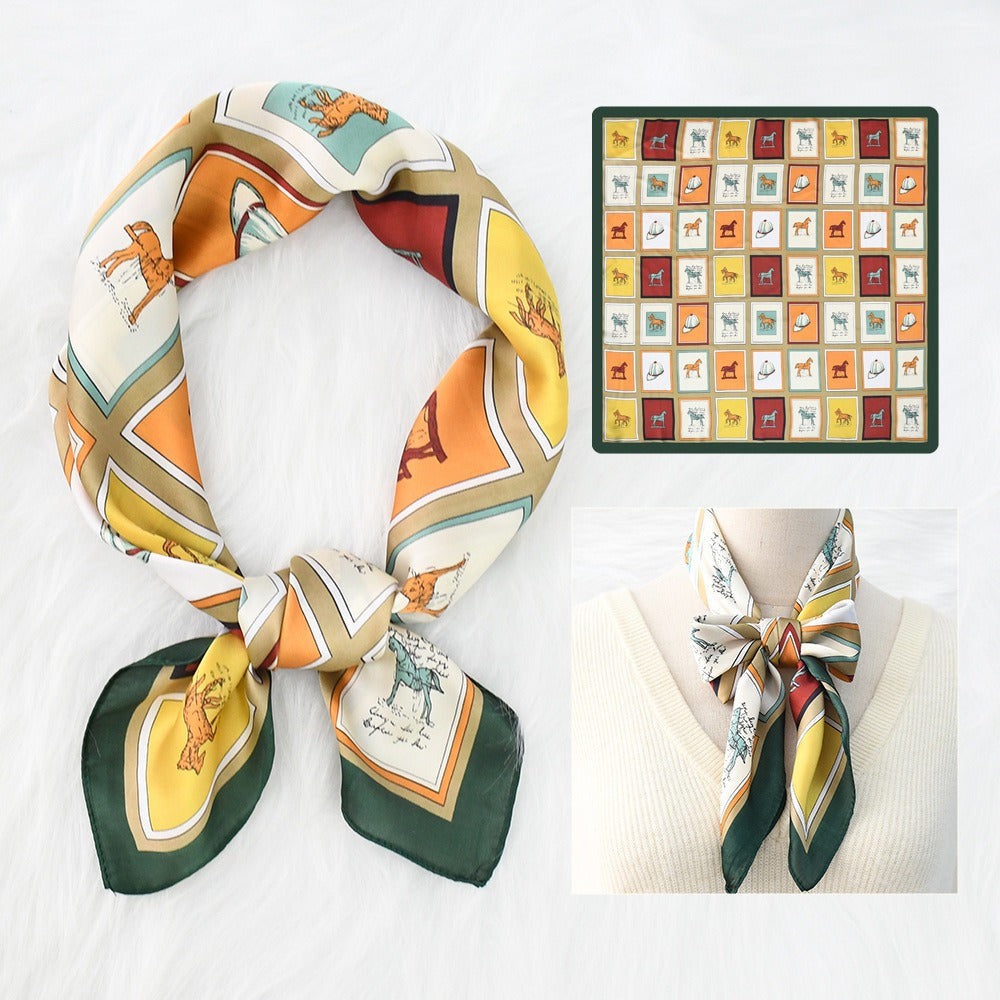Silk Scarf Women's Sunscreen Beach Imitation Silk Versatile Silk Scarf Neckband