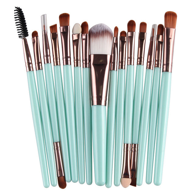 15Pcs Makeup Brushes Set Eye Shadow Foundation Powder Eyeliner Eyelash Lip Make Up Brush Cosmetic Beauty Tool