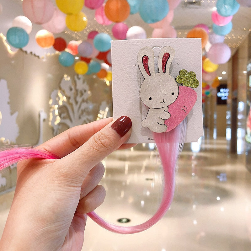 Sweet Colorful Hairpin Lovely Children Girls Hairclip Kids Cute Barrette Cartoon Extension Braider Rainbow Hair Accessories