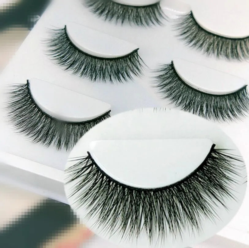 3 pairs / 6 eyelashes natural soft handmade rough eyelash massage