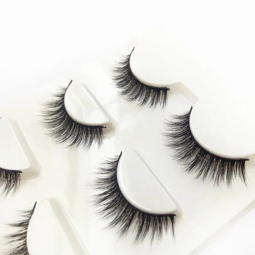 3 pairs / 6 eyelashes natural soft handmade rough eyelash massage
