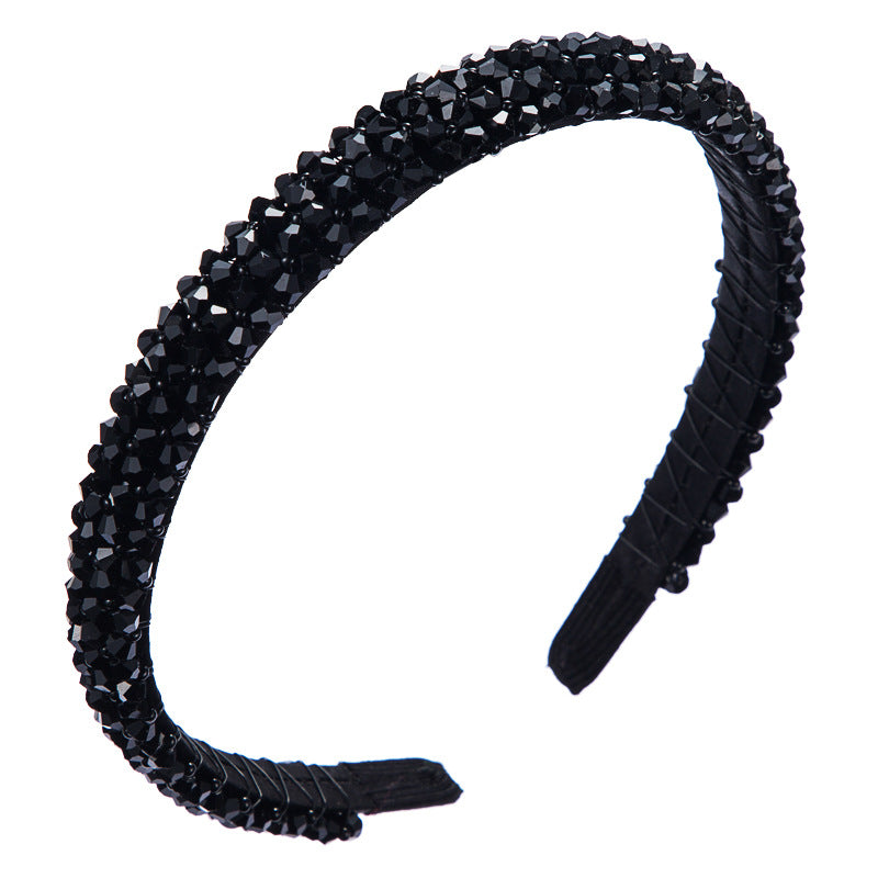 Korean Style Thin Edge Crystal Headband Women's Fashion Super Flash Headband Party Press Hair Accessories