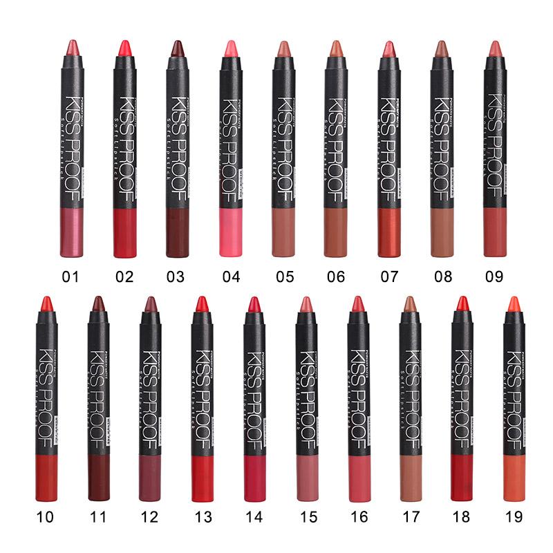 New 19 Colors MENOW KISS PROOF M.n Sexy Beauty Waterproof Lip Pencil Lipstick Lip Gloss Lip Liner