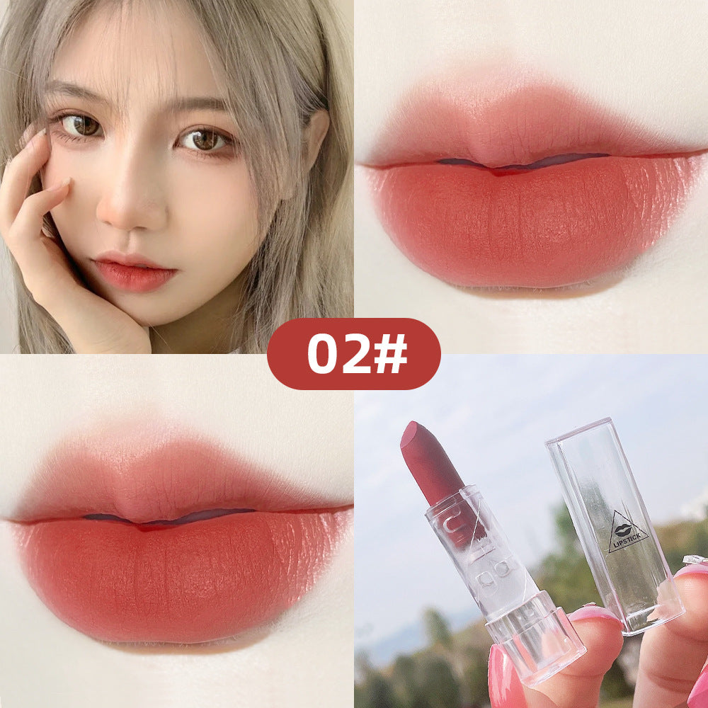 Transparent Shell Lipstick Matte Peach Pink Student Model Plain White Lipstick Sample Lipstick