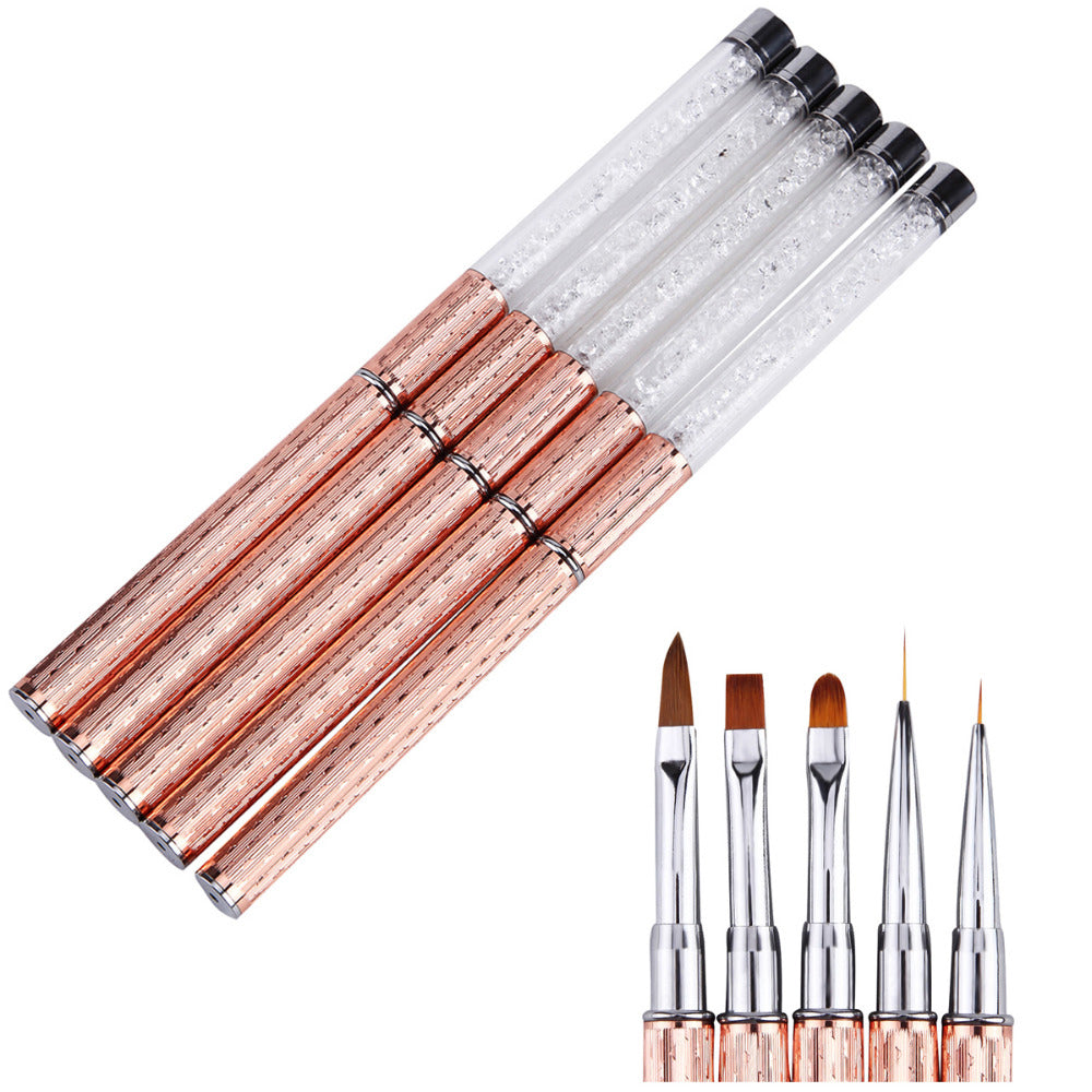 Monja Nail Art Metal Acryl Liquid Powder Carving UV Gel Extension Builder Franse Bloem Streep Schilderij Tekening Liner Brush