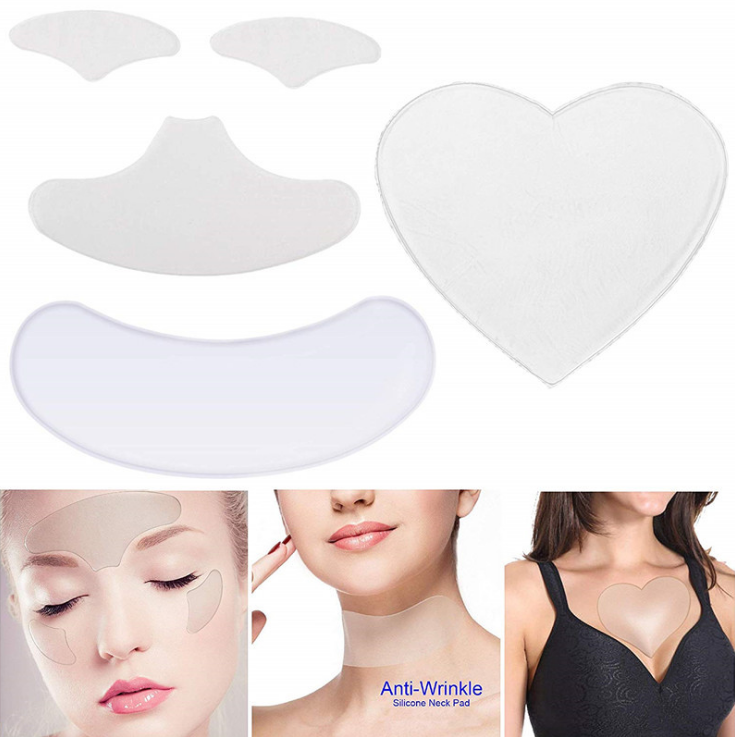 Reusable Anti Wrinkle Face Neck  Chest Hand Eye Nose Pad Silicon Transparent Anti Microgroove Removal Sticker Skin Care Patch