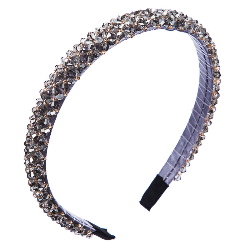 Korean Style Thin Edge Crystal Headband Women's Fashion Super Flash Headband Party Press Hair Accessories