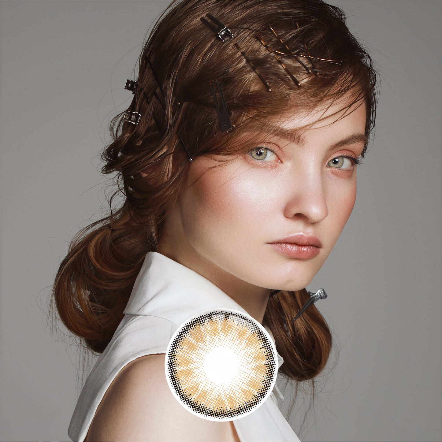 1Pair FDA Certificate Eyes Beautiful Pupil Colorful Girl Cosplay Contact Lenses  Purely brown