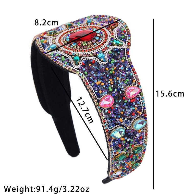 Fashion Baroque Heavy Industries Full Diamond Hair Hoops