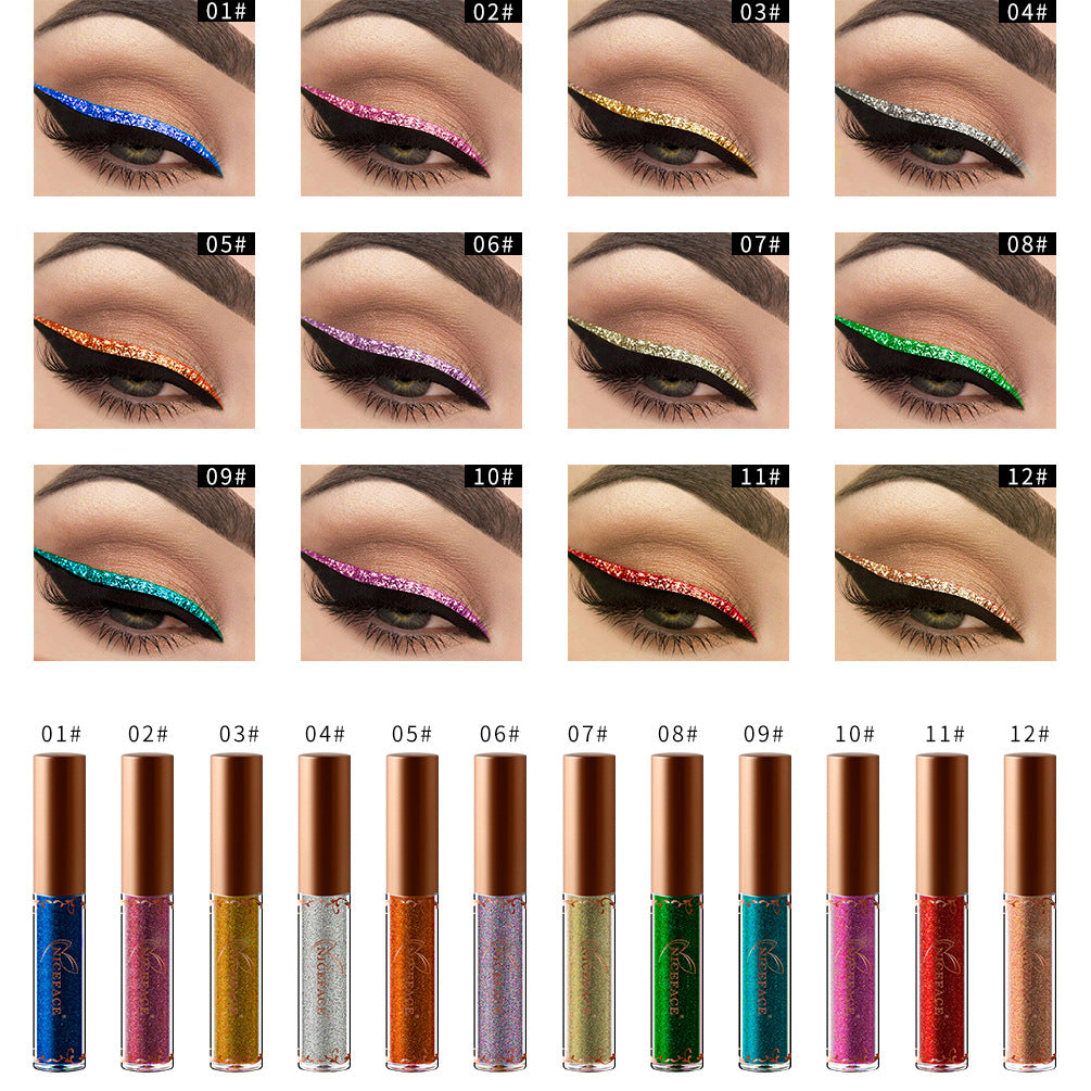 NICEFACE Metallic Colors Shiny Diamond Liquid Eyeliner High Shine Pearlescent Liquid Eyeliner