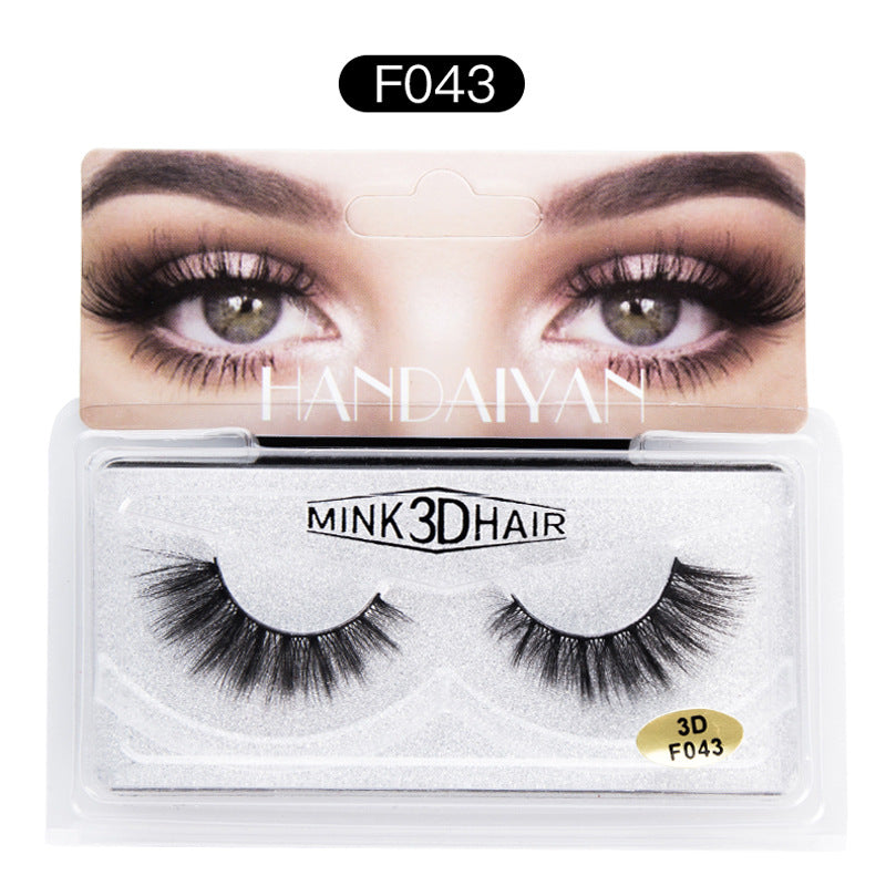 Explosive 3D Mink Hair False Eyelashes Curled Soft Slender Three Dimensional Thick False Eyelashes