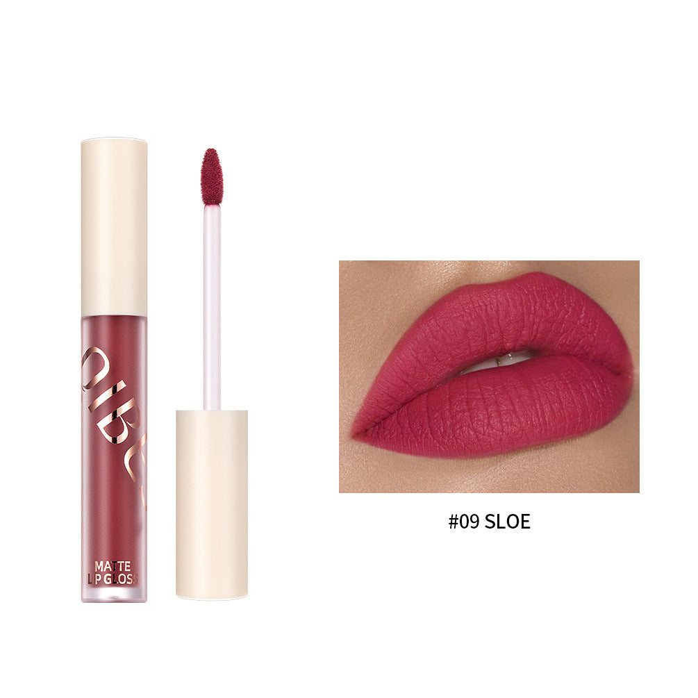 QIBEST The New Silky Soft Mist Matte Lip Gloss Non-Stick Cup Does Not Fade Lip Glaze Makeup Liquid Lipstick