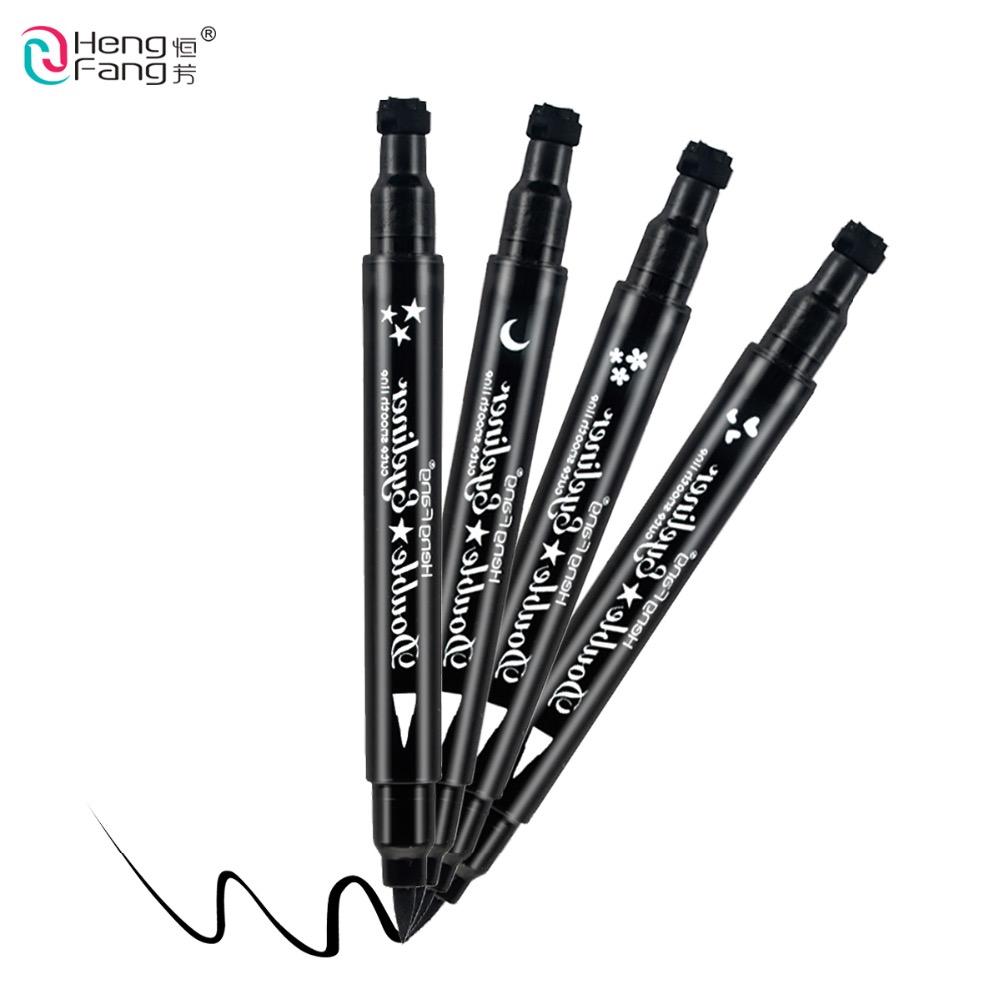 4 Styles Double-headed Eyeliner Liquid Black Eye liner Pen Star Moon Shape 2.5g Eye Makeup Brand HengFang #52244
