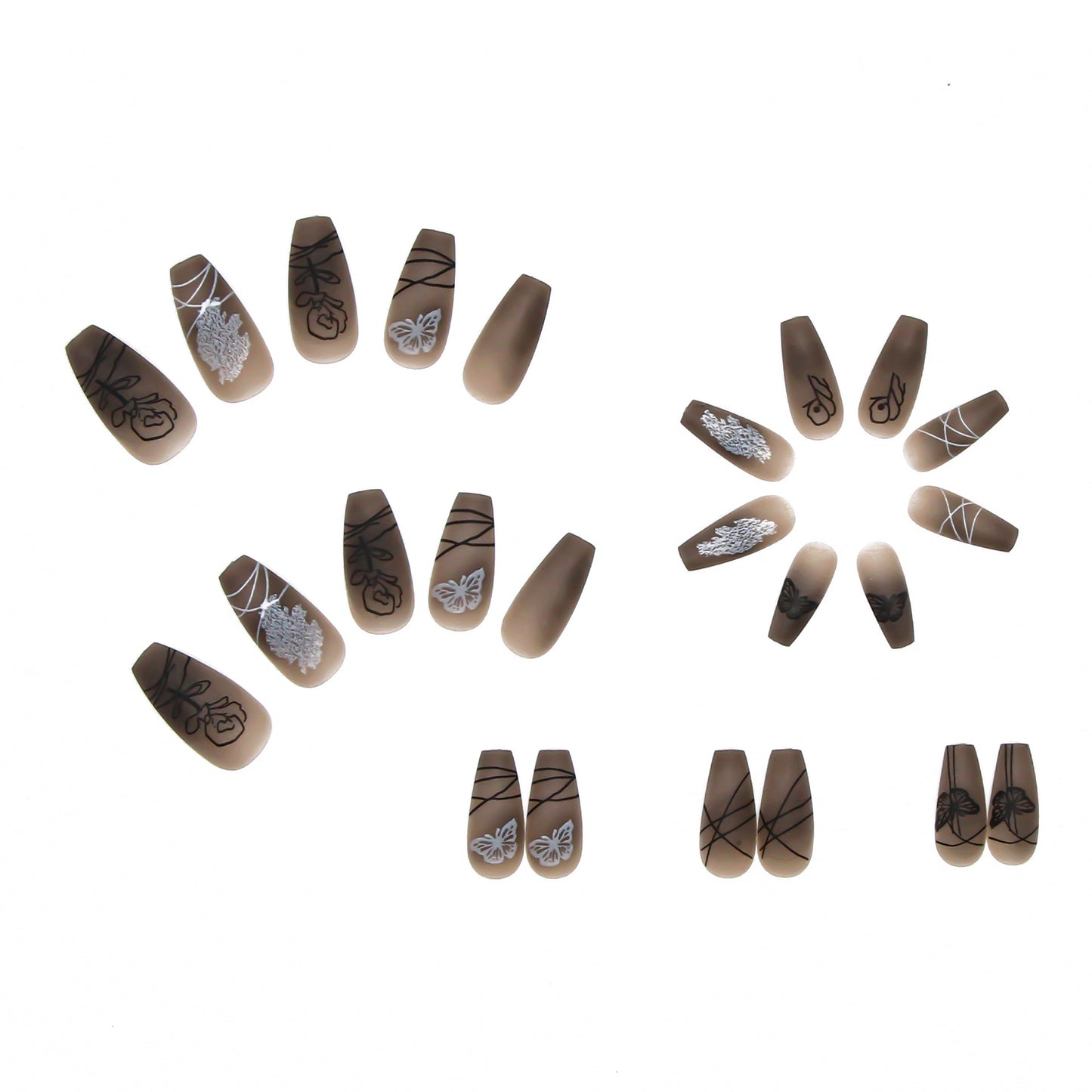 Dark Butterfly Long Ballet Nail Manicure Nail Pieces Personalized Wearing A Removable Nail