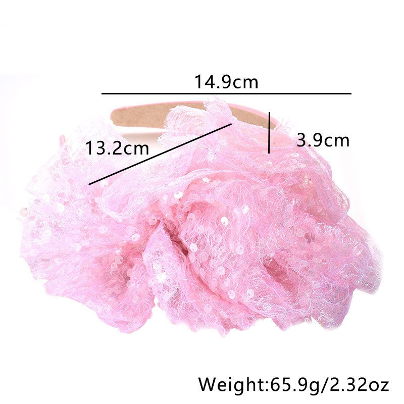 Fashionable fish scale cloud fabric large bow hairband