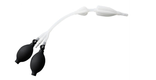 Enema Bulb Silicone Enema Douche Bulb Dual Side Openings Elastic Inflatable Double Bulb Flushing System for Health Care