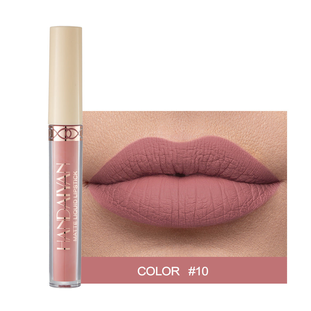 HANDAIYAN Popular Matte Matte Velvet 12 Colors Lip Gloss Liquid Lipstick Lip Glaze