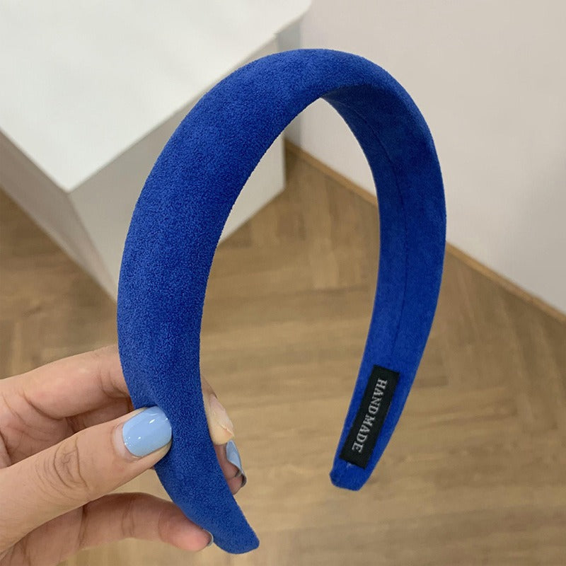 Candy colored velvet with wide edge sponge headband flocking