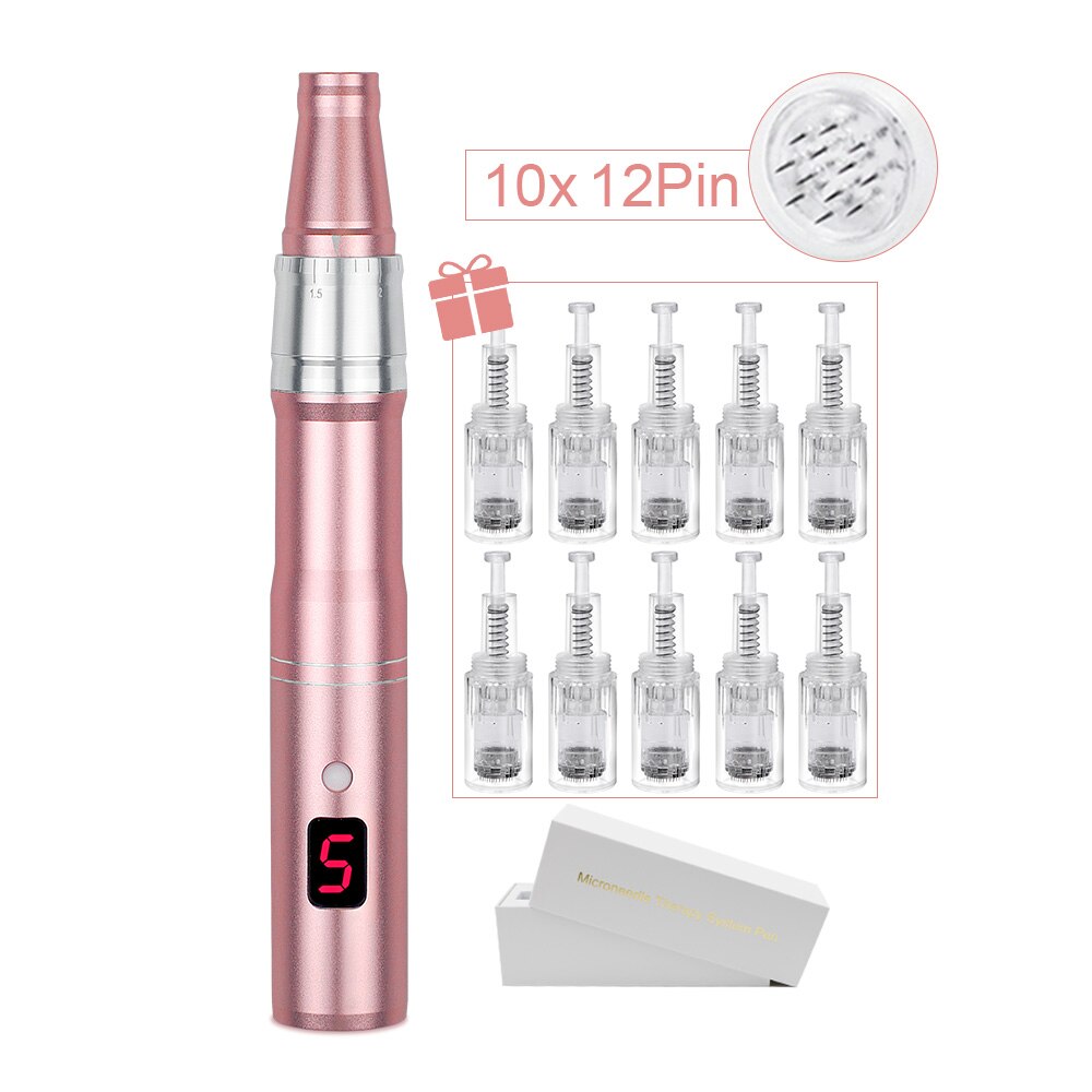Professional Microneedeling Pen Machine with Cartridge Wireless Microneedling Pen for Derma MTS Pen Beauty Machine Skin Care Kit