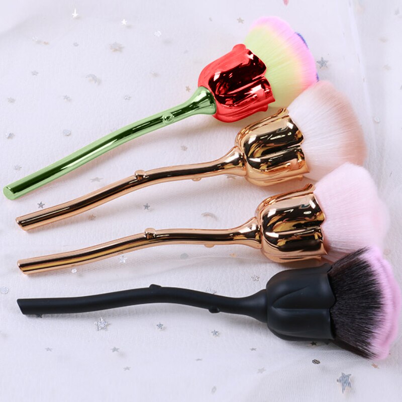 Flower Nail Brush For Manicure Rose Nail Art Brush Nail Accesories Tools Popular Round Small Gel polish Dust Cleaning Brushes