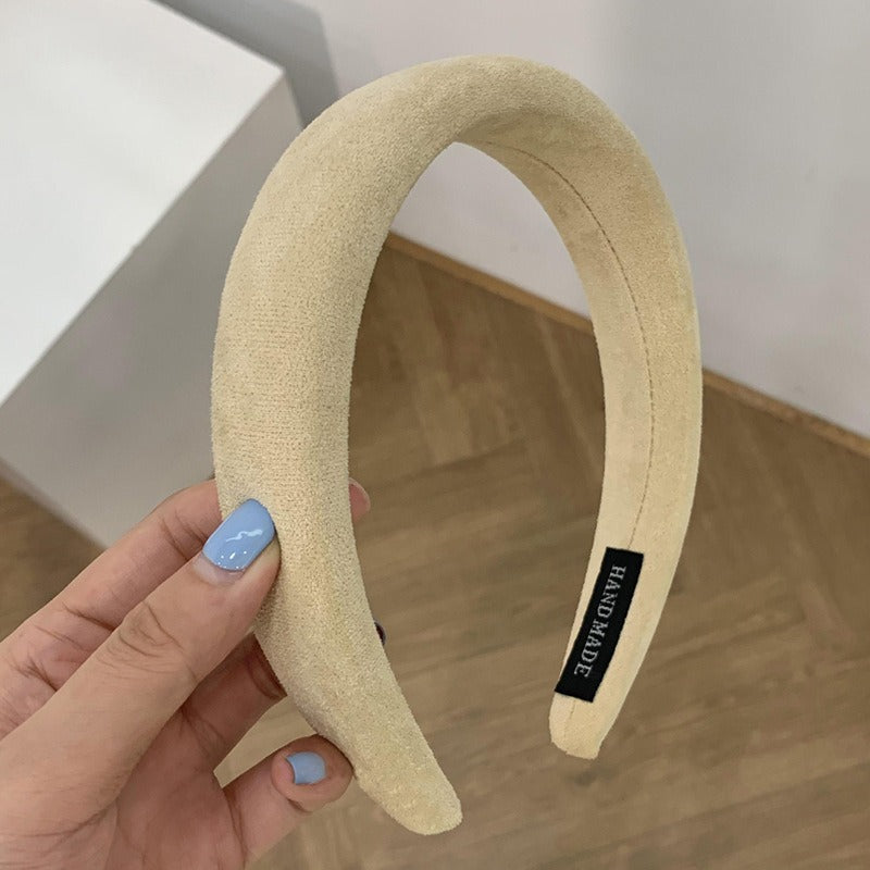 Candy colored velvet with wide edge sponge headband flocking