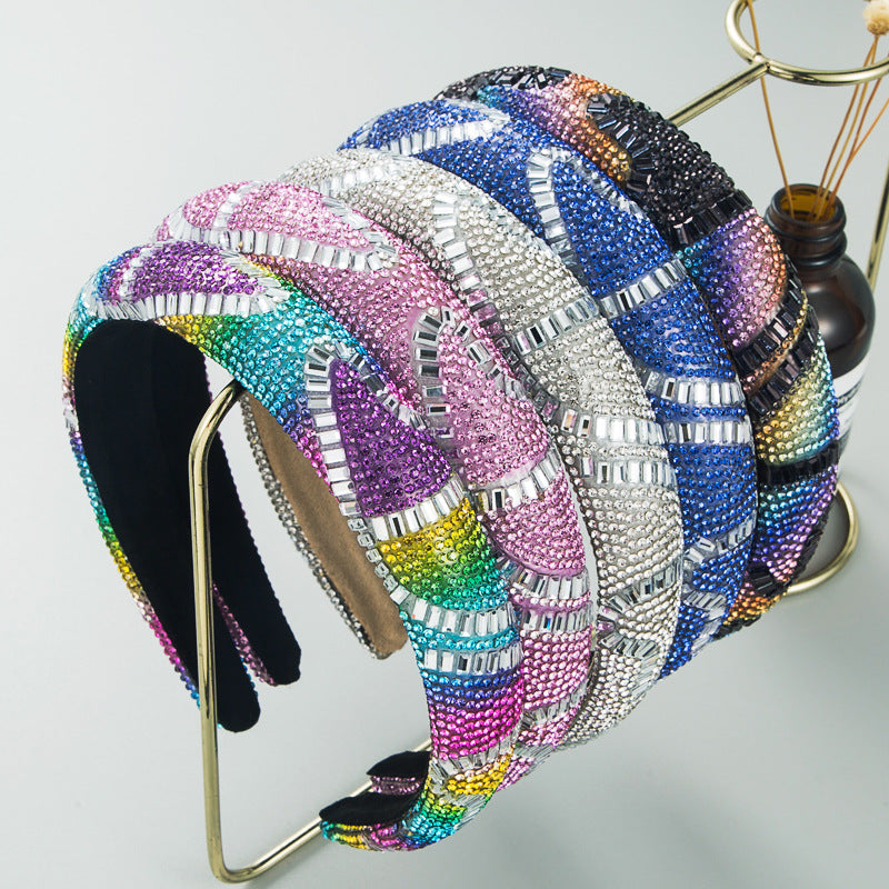 Hair Hoop Fashion New Design Shiny Gypsophila Thin Sponge Headband Korean High-End High-Skull Top Hair Accessories