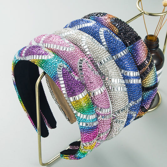 Hair Hoop Fashion New Design Shiny Gypsophila Thin Sponge Headband Korean High-End High-Skull Top Hair Accessories